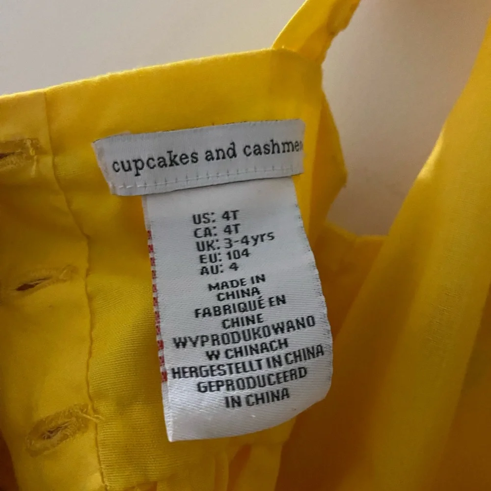 #K4 🌈 | Cupcakes & Cashmere | Yellow Floral Dress | 4T - Picture 4 of 5